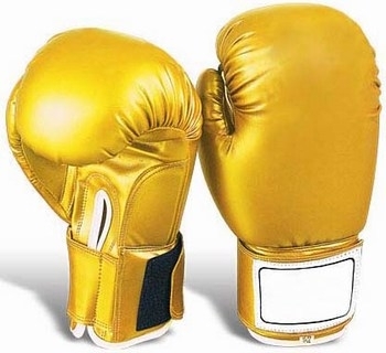 Yellow Boxing Gloves in Artificial Leather DX Shine Pre-formed Molded,Having Softness 2 Inches Velcr