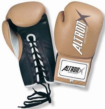 American Style Boxing Gloves Brown/Black. Genuine Leather 